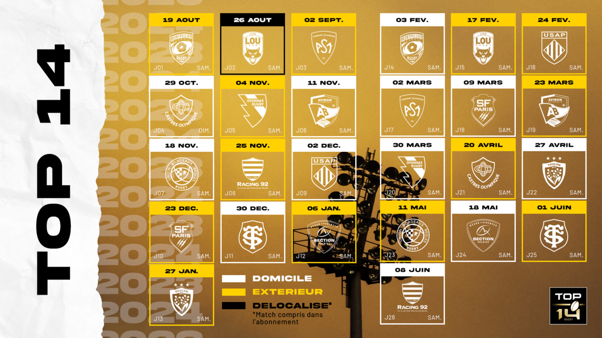 Le calendrier du championnat, édition 2023/2024, est connu !