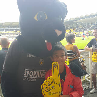 Avec la mascotte !