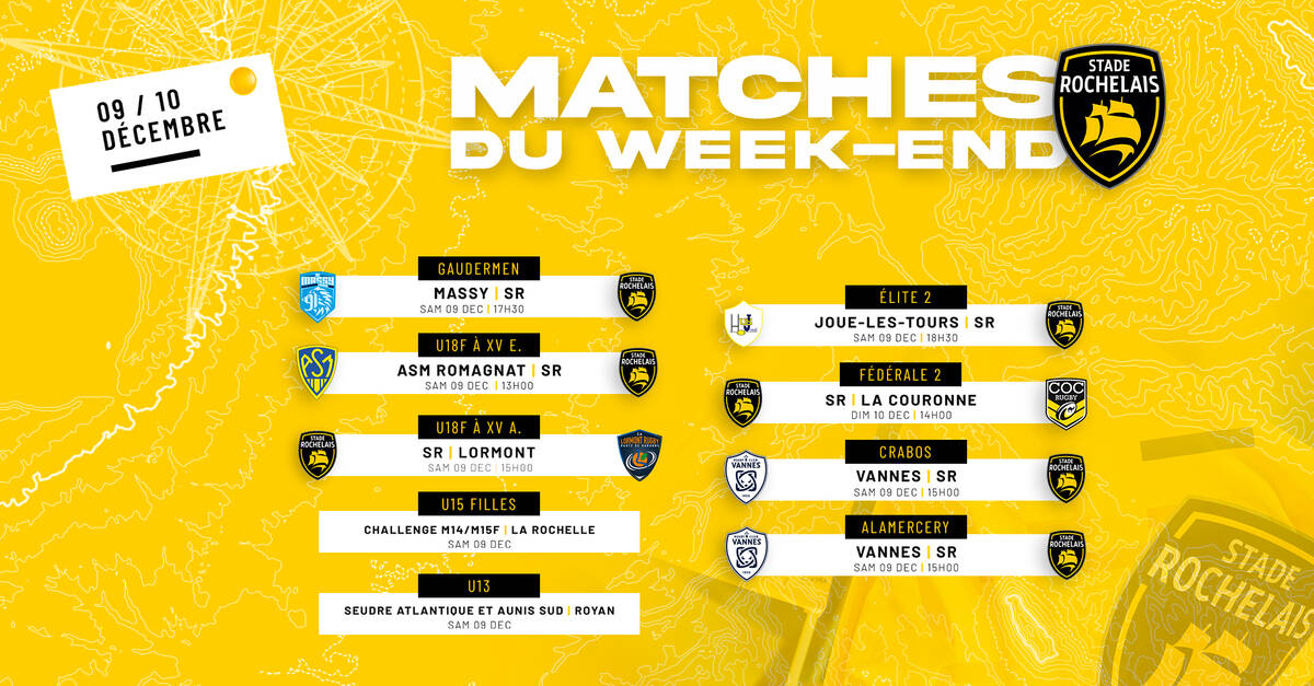 Le programme du week-end ! | Stade Rochelais