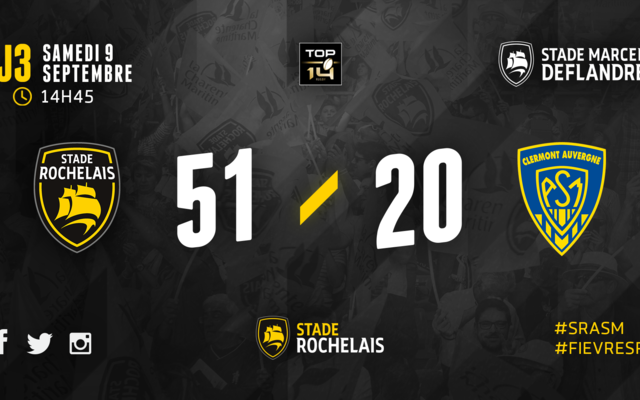 J3 - Stade Rochelais 51 - 20 Clermont