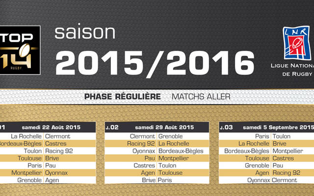 Le calendrier de TOP 14 est sorti !
