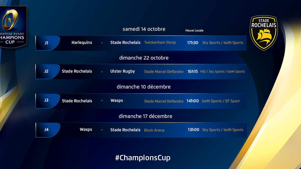 Champions Cup : le calendrier 2017/2018 ! 
