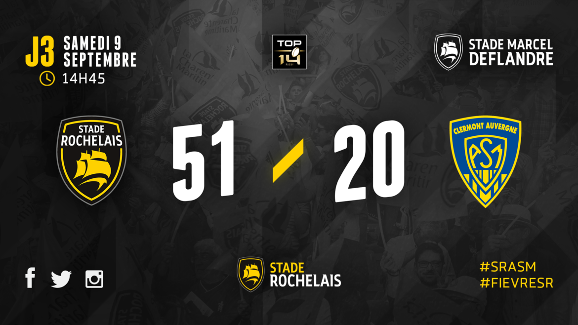 J3 - Stade Rochelais 51 - 20 Clermont