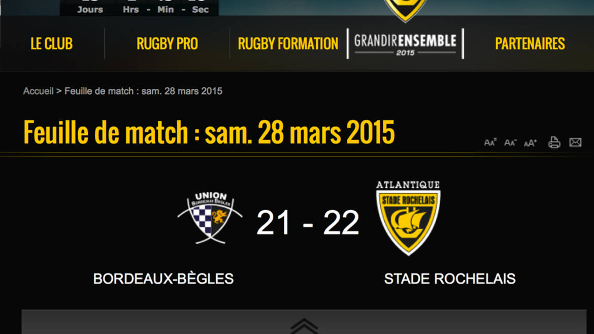 La première victoire à l'extérieur !