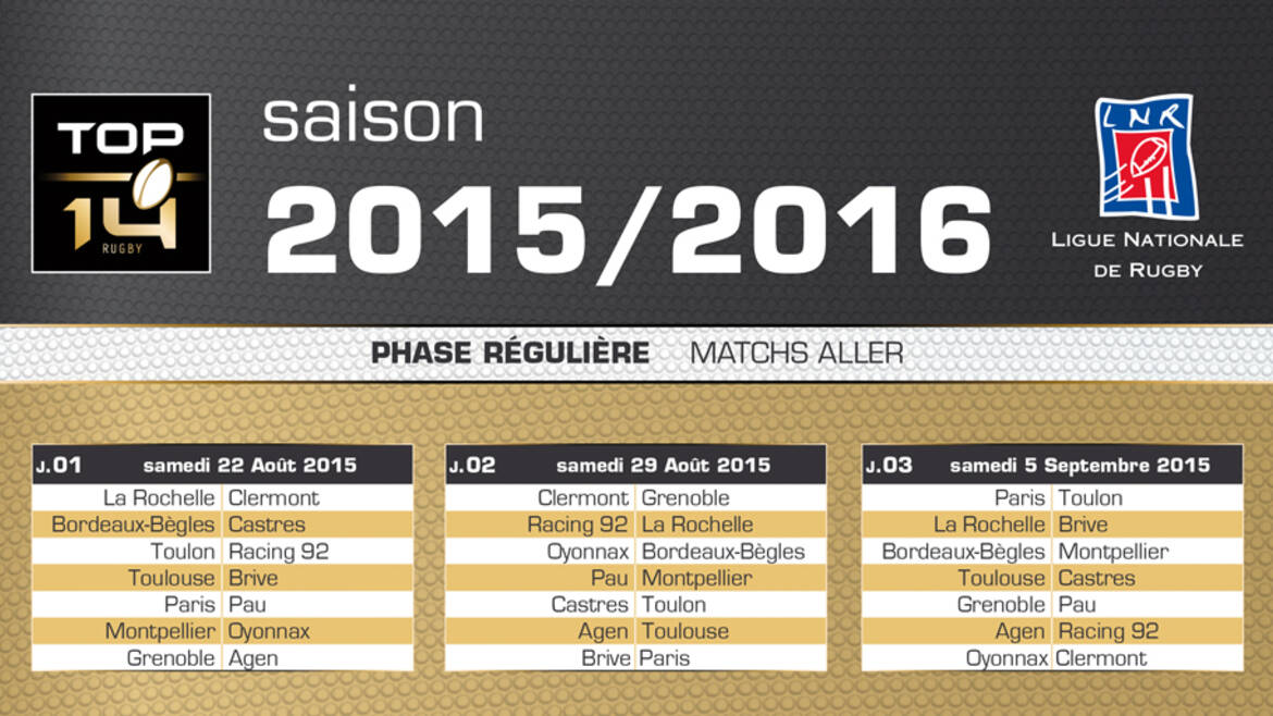 Le calendrier de TOP 14 est sorti !