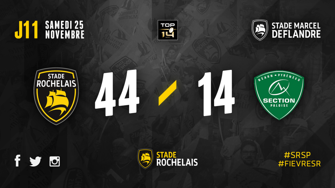 J11 - Stade Rochelais 44 / 14 Pau