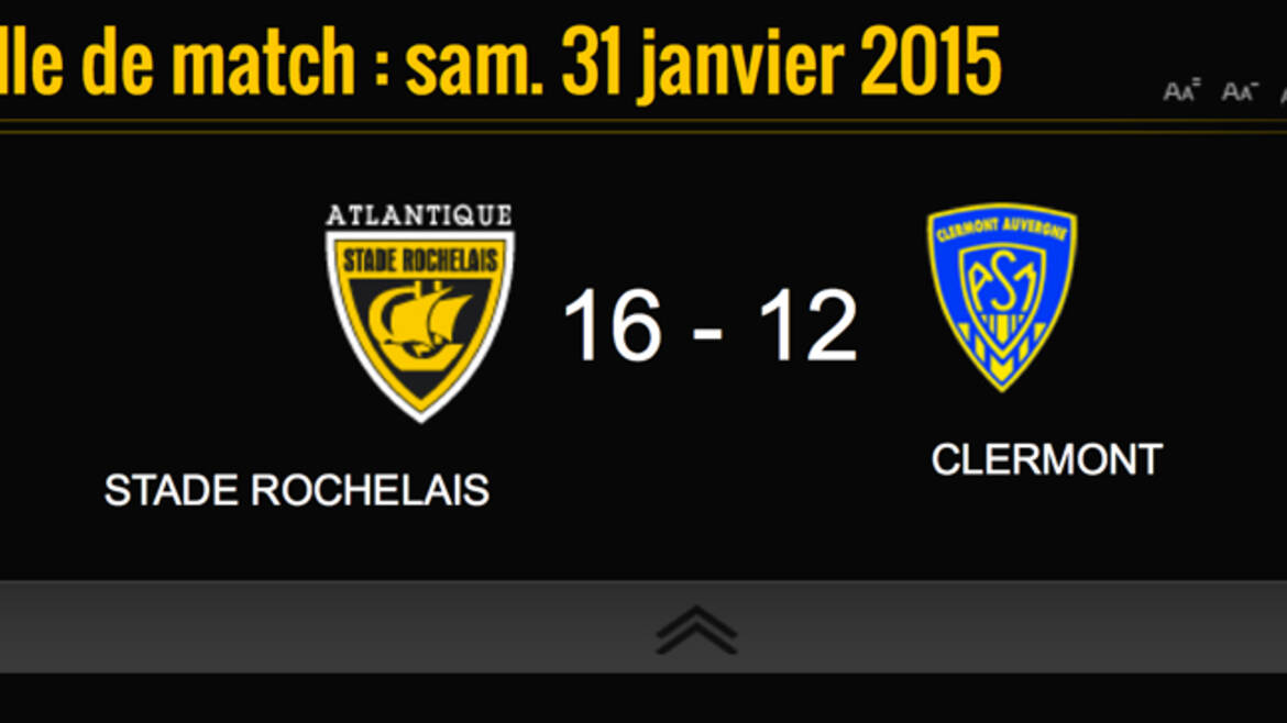Victoire 16 à 12 face à Clermont !!