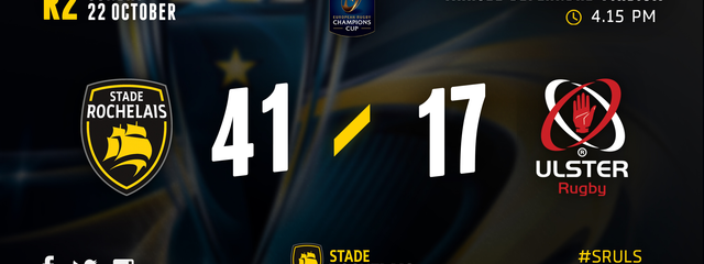 ERCC - R2 -Stade Rochelais 41 / 17 Ulster
