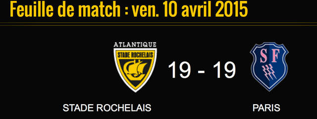 La Rochelle 19 - 19 Stade Français