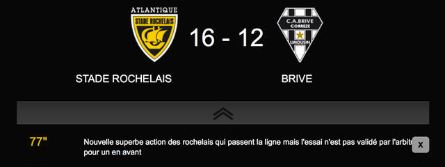 Victoire 19 à 12 face à Brive !!